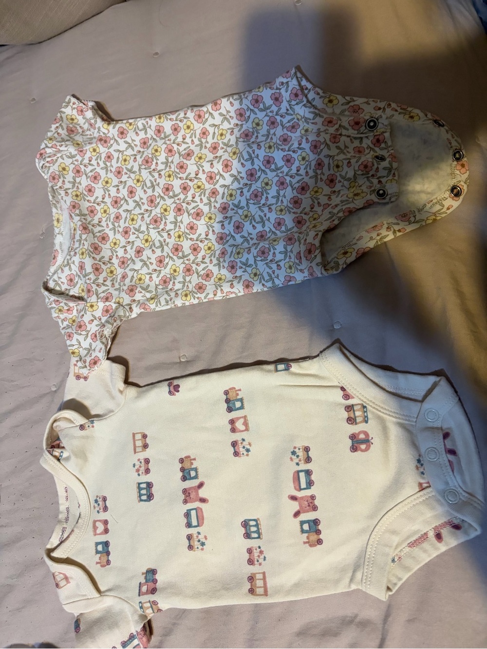 Carters Floral & Toy Print Baby Onesies